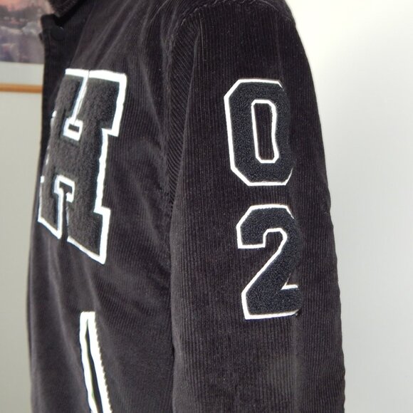 HUDSON Free Thinkers Men Bomber Jacket Insulated Black Logo Snap Closure XL NWT - Picture 11 of 16